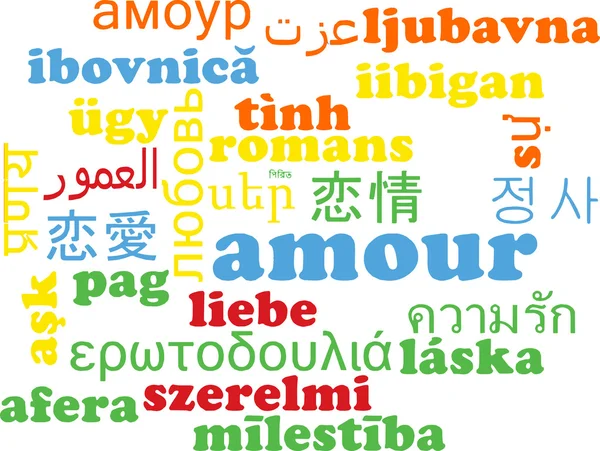 Amour multilanguage wordcloud background concept — Stock Photo, Image