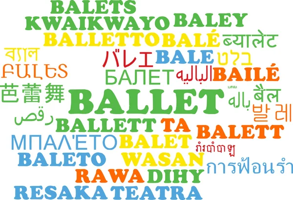 Ballet multilanguage wordcloud background concept — Stockfoto