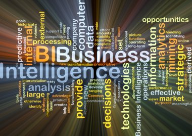 Business intelligence BI background concept glowing