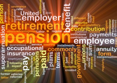 Pension background concept glowing