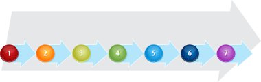 Seven Blank process business diagram illustration