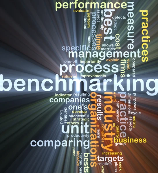 Benchmarking background concept glowing — Stock fotografie
