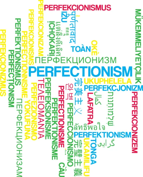 Perectionism multilanguage wordcloud background concept — стоковое фото