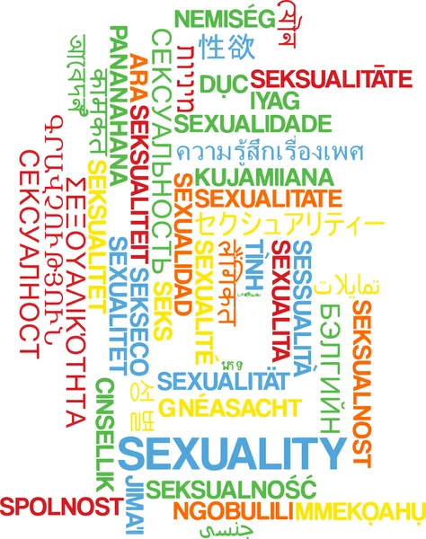 Сексуальність мультимовний концепт фону Wordcloud — стокове фото