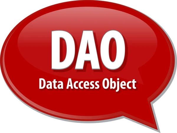 DAO acronym definition speech bubble illustration — Stock Photo, Image