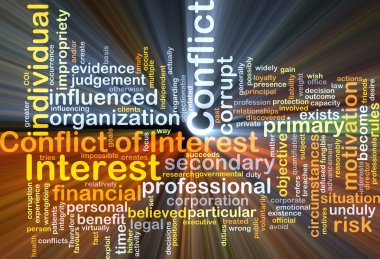 Conflict of interest background concept glowing clipart