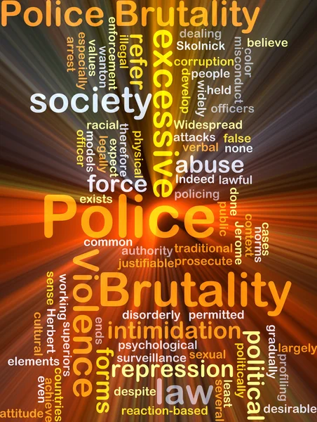 Police brutality background concept glowing — Stock Photo, Image