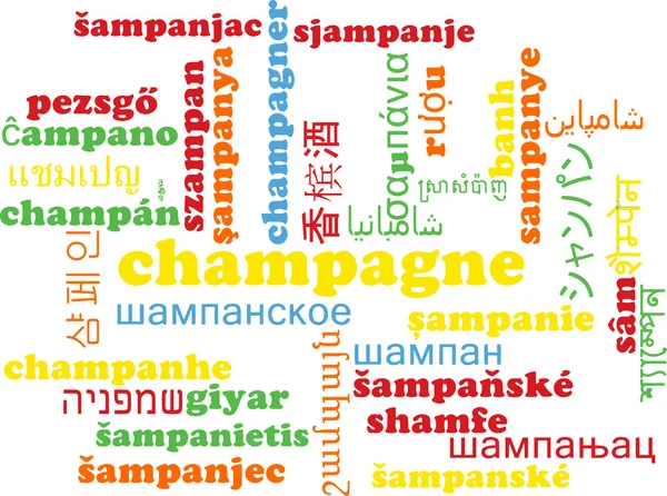 Champanhe conceito de fundo wordcloud multilíngue — Fotografia de Stock