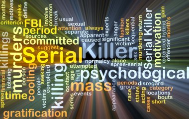 Serial killer background concept glowing clipart