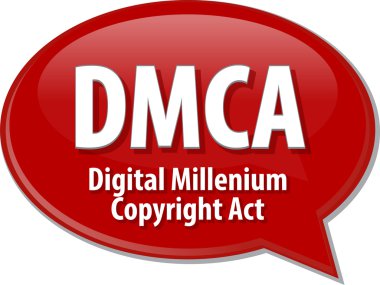 DMCA kısaltma tanımı konuşma balonu illüstrasyon