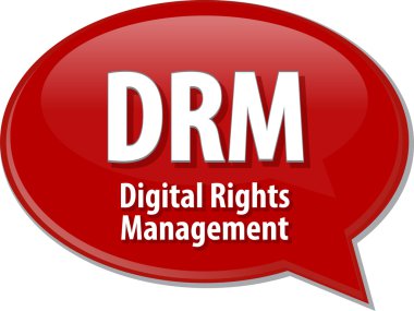 DRM kısaltma tanımı konuşma balonu illüstrasyon