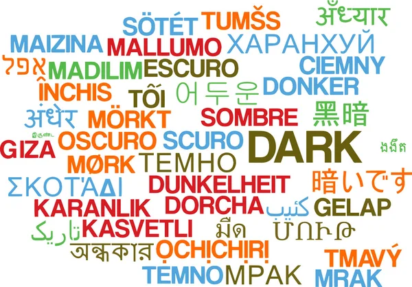 Dark multilanguage wordcloud background concept — Stock Photo, Image