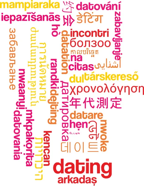 Dating multilanguage wordcloud background concept — 스톡 사진