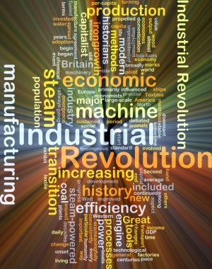 Industrial revolution background concept glowing clipart