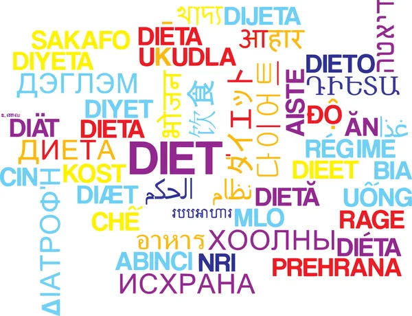 Diet multilanguage wordcloud background concept — Stock Photo, Image