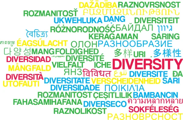 Diversidade conceito de fundo wordcloud multilíngue — Fotografia de Stock