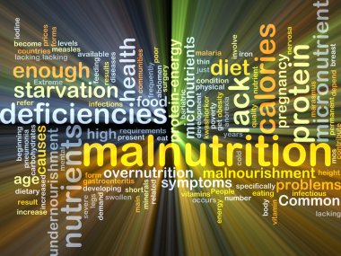 Malnutrition background concept glowing clipart