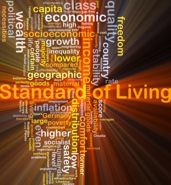 Parlayan yaşam standardı arka plan kavramı