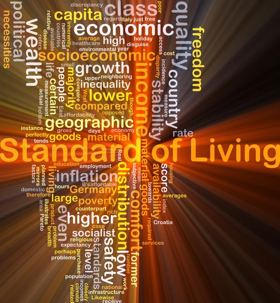 Standard of living background concept glowing — Stock Photo, Image