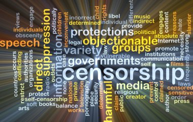 Censorship background concept glowing