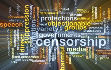 Censorship background concept glowing clipart
