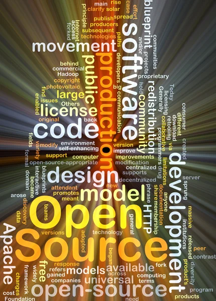 Open source concetto di sfondo incandescente — Foto Stock