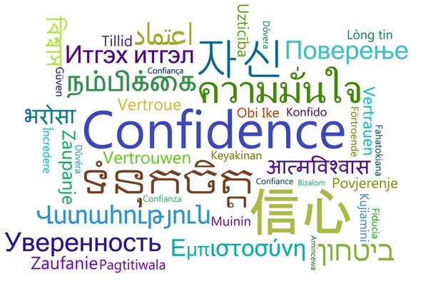 Confiance multilingue wordcloud concept de fond — Photo