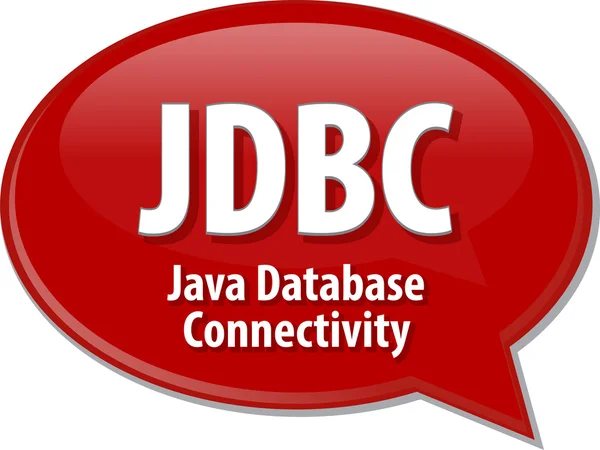 Ilustración de burbuja de discurso de definición de acrónimo JDBC —  Fotos de Stock