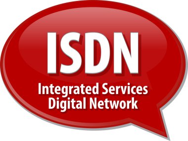 ISDN kısaltma tanımı konuşma balonu illüstrasyon