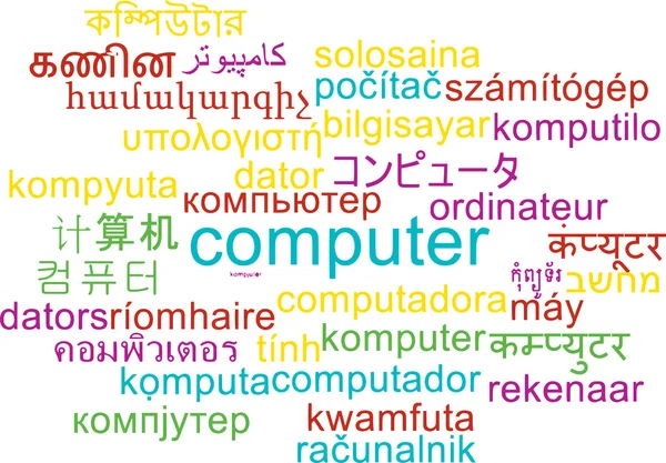 Computer multilingua wordcloud concetto di sfondo — Foto Stock