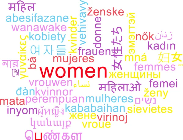 Women multilanguage wordcloud background concept — Stock Photo, Image