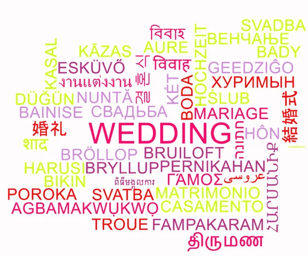 Wedding multilanguage wordcloud background concept — Stock Photo, Image
