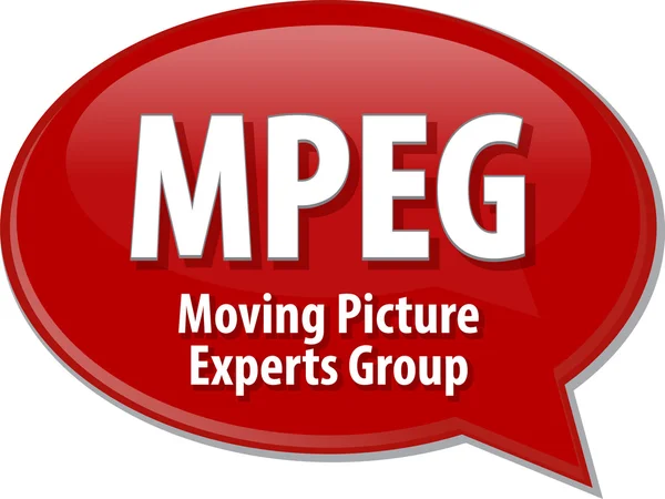 Ilustración de burbuja de voz de definición de acrónimo MPEG — Foto de Stock