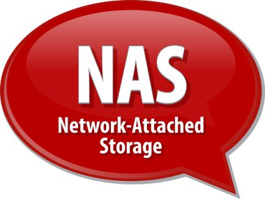 NAS acronym definition speech bubble illustration