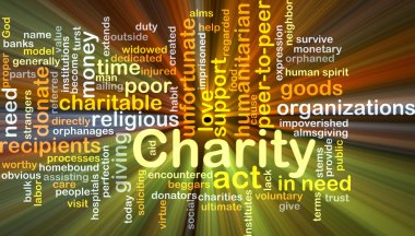 Charity background concept glowing