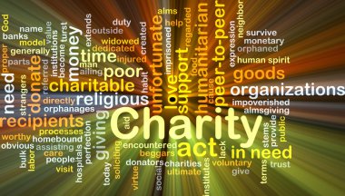 Charity background concept glowing clipart