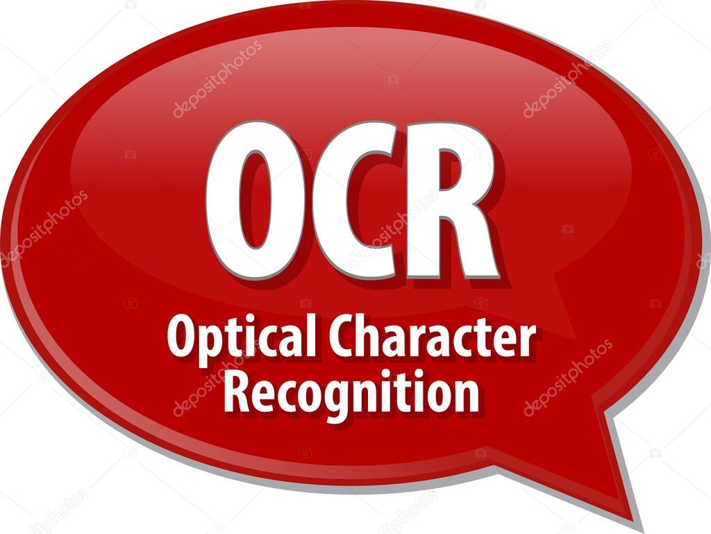 OCR acronym definition speech bubble illustration