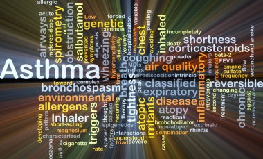 Asthma background concept glowing