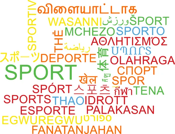 Sport multilanguage wordcloud background concept — Stock Photo, Image