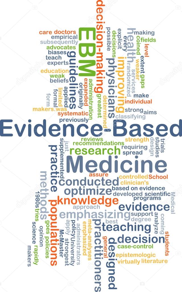 Evidence-based medicine EBM background concept