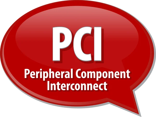 Ilustración de burbuja de discurso de definición de acrónimo PCI —  Fotos de Stock