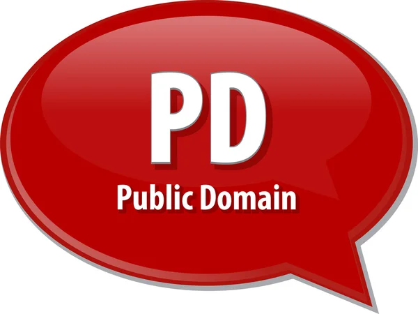 PD acronym definition speech bubble illustration — Zdjęcie stockowe