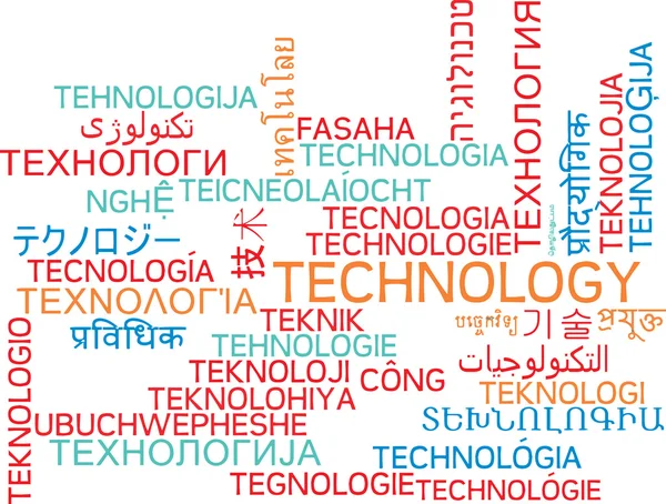 Tecnologia conceito de fundo wordcloud multilíngue — Fotografia de Stock