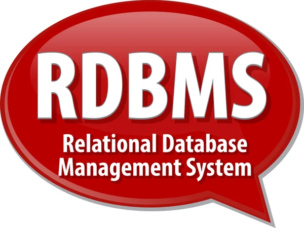 RDBMS acronym definition speech bubble illustration — Stockfoto