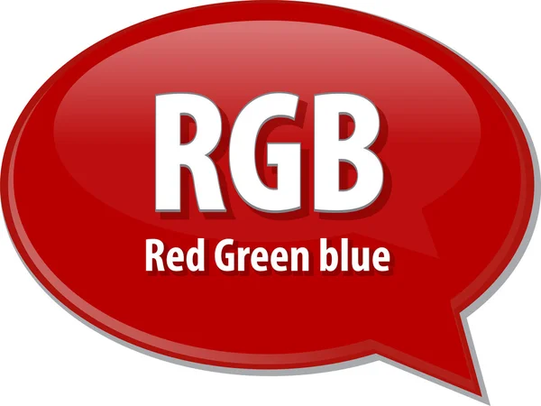 RGB acronym definition speech bubble illustration — Stock Photo, Image
