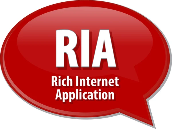 RIA acronym definition speech bubble illustration — Stock Photo, Image
