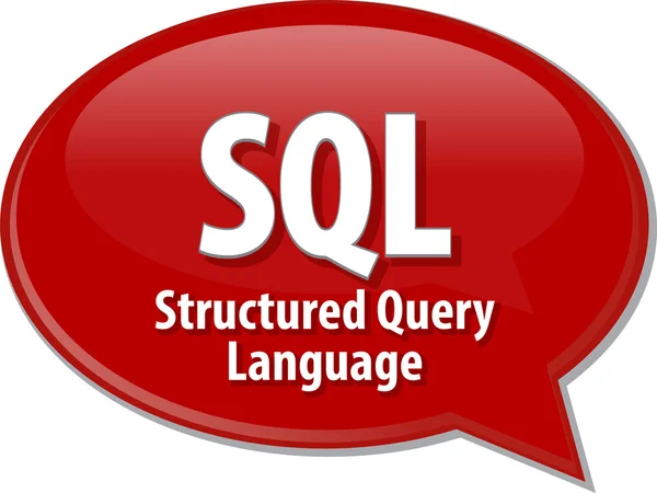 SQL acronym definition speech bubble illustration — Zdjęcie stockowe