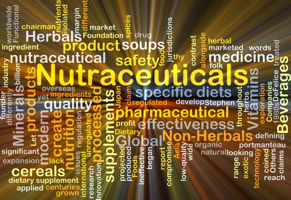 Nutraceuticals pozadí koncepce zářící — Stock fotografie