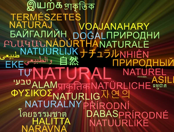 Natural multilanguage wordcloud background concept glowing — Φωτογραφία Αρχείου