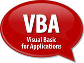 VBA acronym definition speech bubble illustration